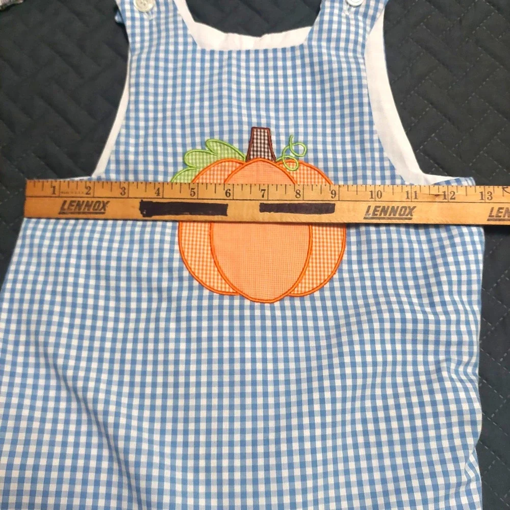 Candyland Boys Toddler 3T Hand Smocked Gingham Romper Snap Crotch and Legs Lined